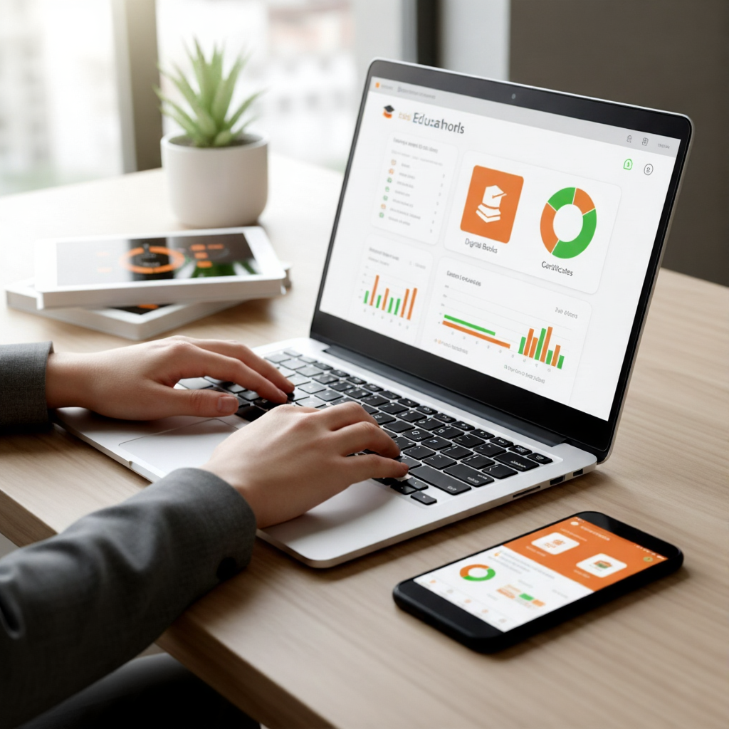 Students collaborating in distance education